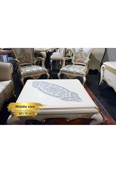 DEV TEKSTİL CONCEPT Medium Size Lace Detailed Franiz Laced Runner - Shams