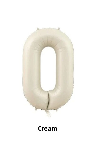 Bunloon Cream Color 0 Number Giant Foil Balloon 76 cm Birthday Party Decoration