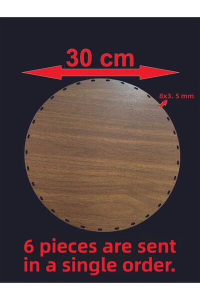 ASUDE HEDİYELİK Lemn de nuc 30 cm 6 buc Tavă din bambus Placă de împletitură ...