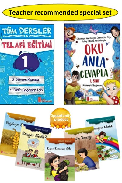 Ata Yayıncılık 1.sınıf Tüm Dersler 2.dönem Telafi Kitabı Oku Anla Cevapla
