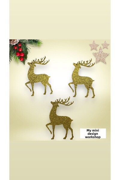 Mini Tasarım Atölyem مجموعة غزال إيفا الذهبية اللامعة