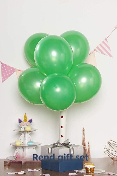 Trend Hediye Sepeti بالونات خضراء معدنية مقاس 12 بوصة، عبوة من 10 بالونات