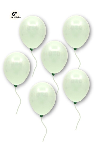 Huzur Party Store Small Mini Size Green Color Macaron Balloon 50 Pcs 6 Inch 15 Cm Party Balloon Soft Color Birthday Ornament
