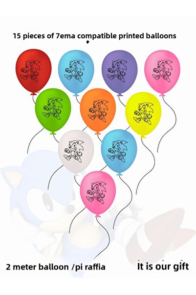 snowparty بالون سونيك بوم القنفذ سونيك المطبوع