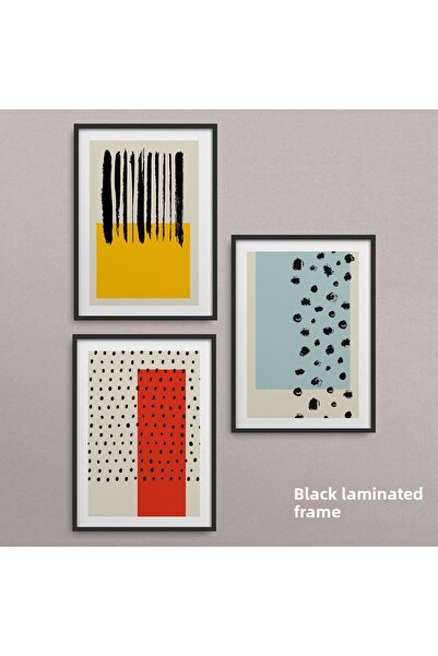 HOMEPACK Set cadru laminat negru 3 piese Pictură Hpn040