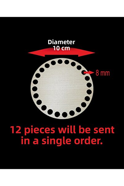 ASUDE HEDİYELİK Cremă de lemn 10 cm 12 buc. Tavă din bambus Placă de tricotat...