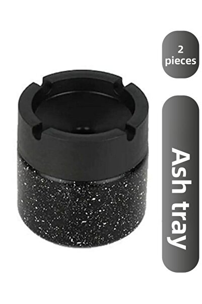 Viyalente 2 Pieces of Odorless Glass Ashtray Fireproof Glass Cigarette Ashtray