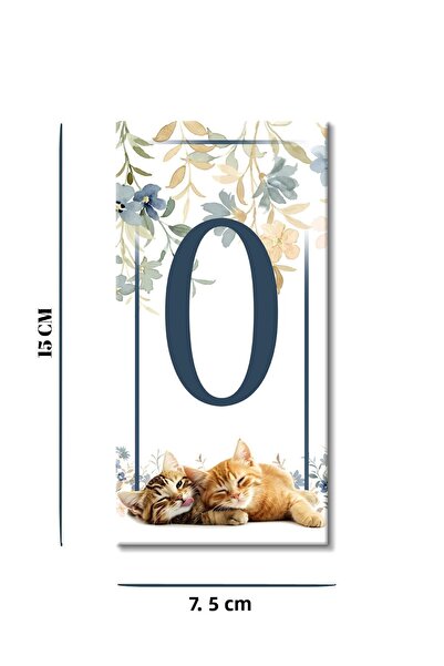 MODA CERO Fun Kitten Ceramic Door Number No:0