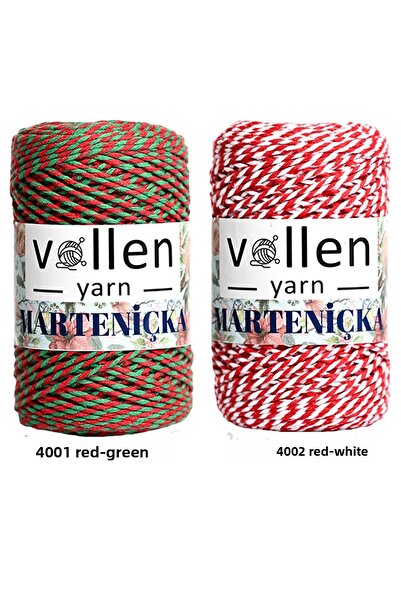 vollen yarn Premium 150 Meters 200 g Martenitsa String Red White Package String Gift Packaging String, Red White