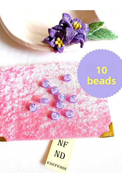 ENEFENDİ 10 Pcs Purple Smiling Face Beads Bracelet with Hole for Gift Bracelet Apparatus Hard Plastic
