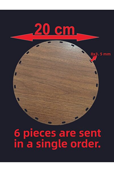 ASUDE HEDİYELİK Placă din lemn de nuc 20 cm 6 buc. Tavă din bambus Placă de t...