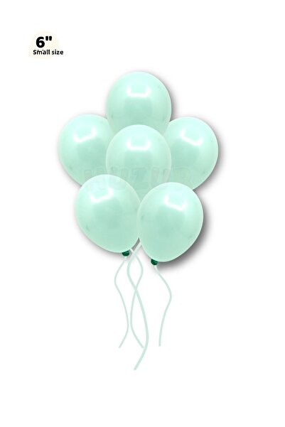 Huzur Party Store Small Mini Size Water Green Colored Macaron Balloon 10 Pieces 6 Inch 15 Cm Party Balloon Soft Color Birthday