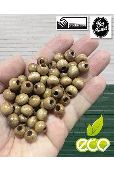 Flea Market Οικονομικό Πακέτο 1 κιλό 10mm Ξύλινες Χάντρες - MILKY COFFEE - ( ...