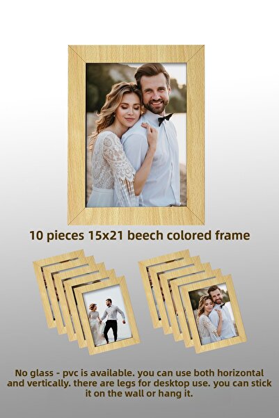 yhfoto 10 قطع إطار خشب زان 15X21 MDF - إطار خشبي - إطار 15x21 A5