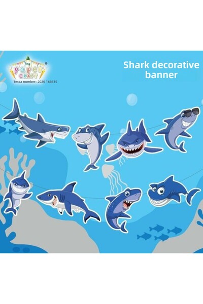 parti sürprizi Ornament Banner cu temă rechin personalizat