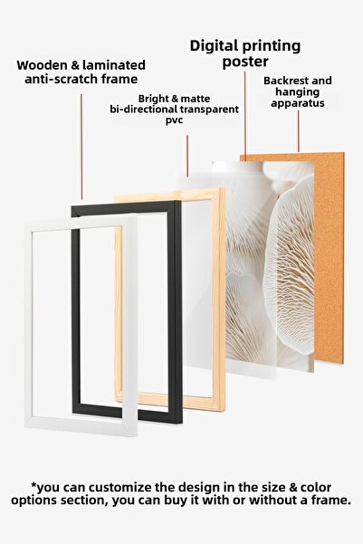 Postifull Комплект за картини с дървена рамка, стенопис със снимки в мек бежов цвят, комплект от 3 постери, № 300703