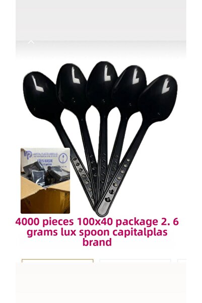 Kapital plastik 4000 قطعة ملاعق بلاستيكية - علبة واحدة تحتوي على 100