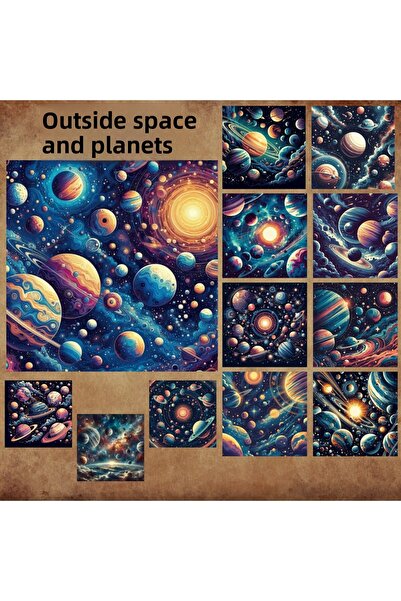 Pink Swan Craft Astro Galaxies Set de 12 autocolante pentru planificator mat ...