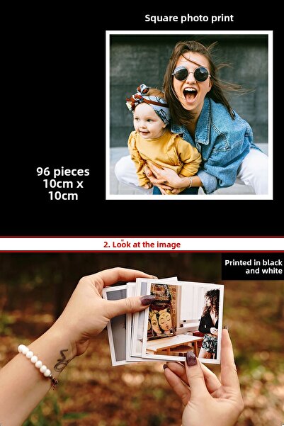 Bytwo 96 BUCĂȚI 10X10 FOTO PRINT - MINI PRINT FOTO PĂTRAT