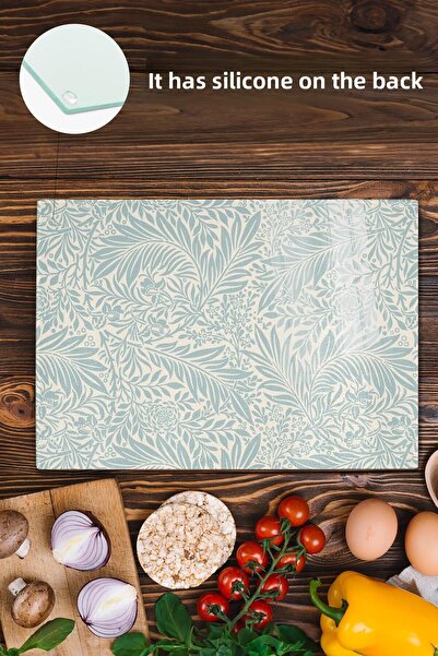 Postifull Vintage Glass Cutting Board, Thick And Unbreakable Glass, Chopping Board, Kitchen Presentation Board - 21*30cm