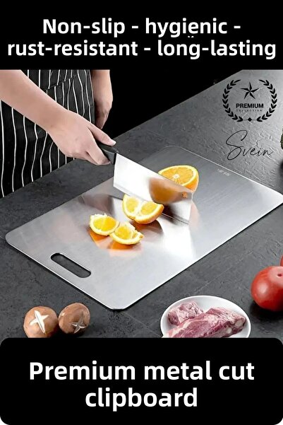 Svein لوح تقطيع فاخر من الفولاذ المقاوم للصدأ للحوم والفواكه، أدوات مطبخ صحية...