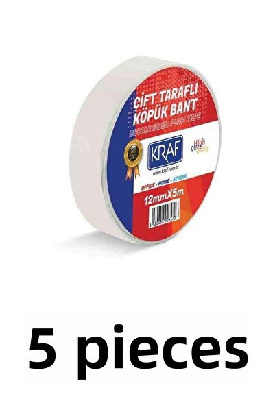 KRAF 5 Pieces 12 mm X 5 Meters Double Sided Foam Tape
