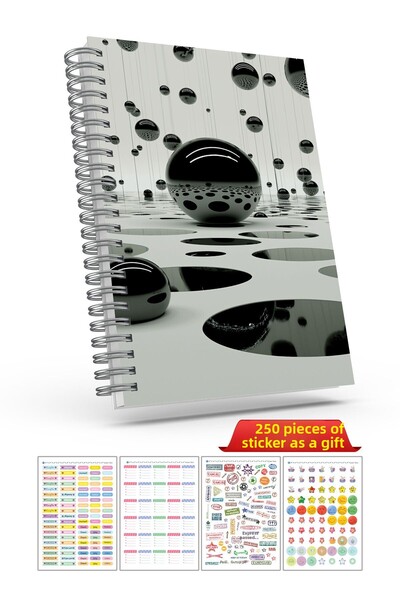 cabuk baskı Недатиран дневен ред A5, Неопределен дневен ред за планиране, Дневен ред A5, Стикер