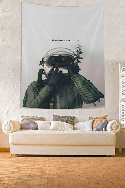 Pelangi غطاء حائط من القماش المقاوم للبقع لرائد الفضاء مكتوب عليه "All We Hav...