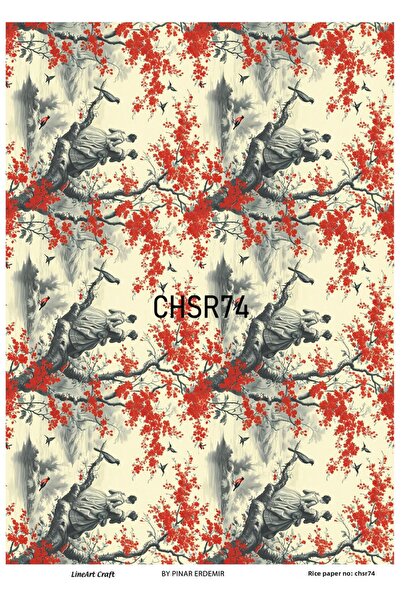 LİNEART Chino Blue and White Butterfly Patterned Brass Decopage - 29X42Cm No:...