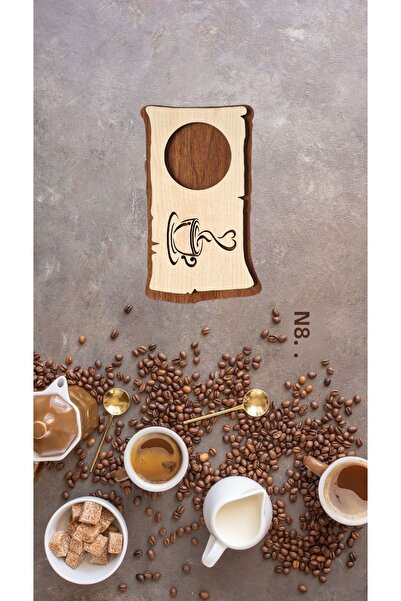 Kutaydan 6 Pieces Round Wooden Laser Cut Coffee and Coasters