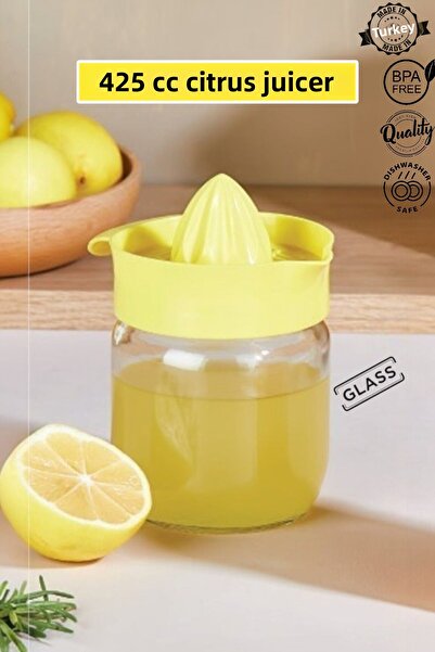 MUF HOME 425Cc Practical Lemon Bowl - Glass Lemon, Orange and Citrus Juicer
