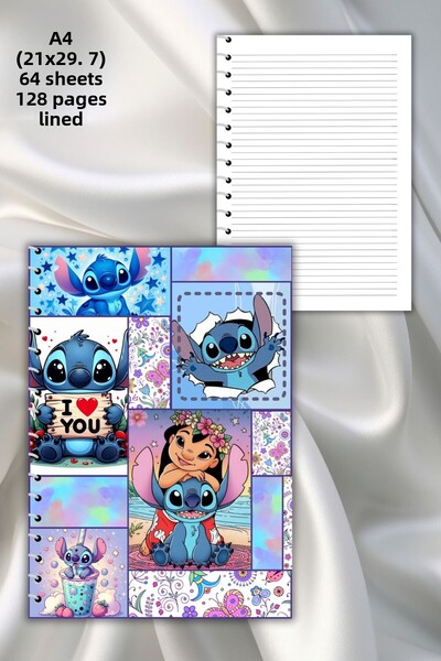 daily notebook دفتر ملاحظات مدرسي مخطط حلزوني مكون من 64 صفحة - مقاس A4 (21x2...