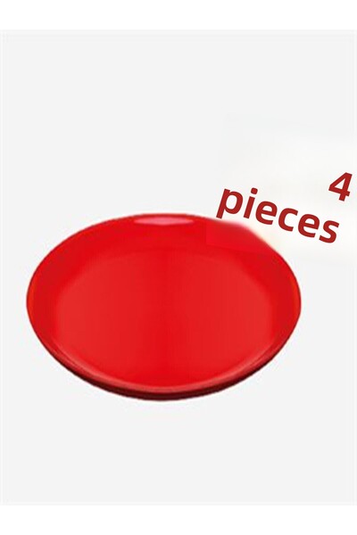 Paşabahçe Love U Red Cake Plate Set of 4