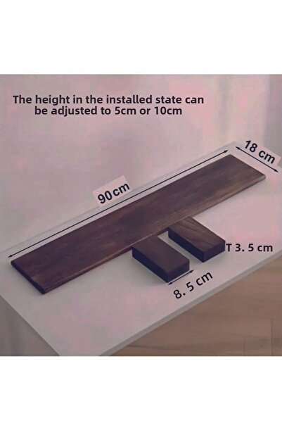 Tiydem Solid Natural Wood Monitor Riser Monitor Base Monitor Stand (90 X18 cm)