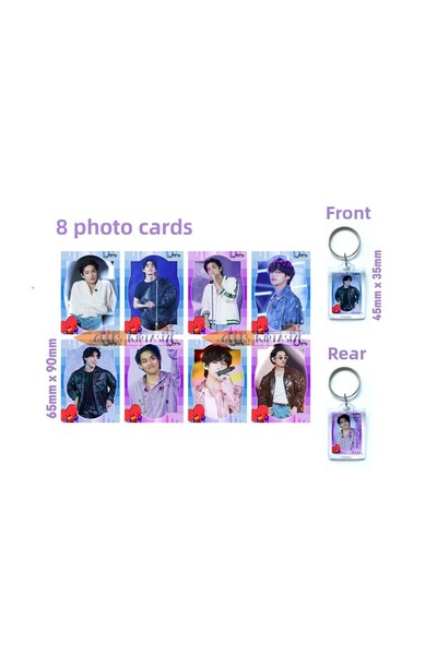Güneş Kırtasiye Set de cărți foto + breloc Bts Taehyung 8 buc