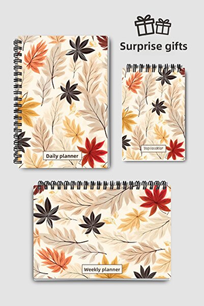 Eldesen Tasarım مجموعة تخطيط مكونة من 3 قطع، مخطط يومي، مخطط أسبوعي، قائمة ال...