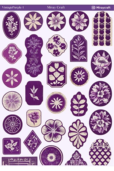 MirayDesign 1 autocolant cu tematică vintage violet (12x17 cm) pentru Bullet ...