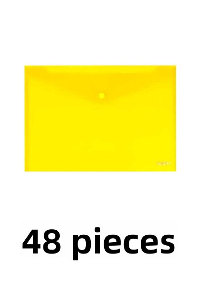 Noki 48 قطعة من ظرف ملف A4 الشفاف مع مشبك تثبيت أصفر