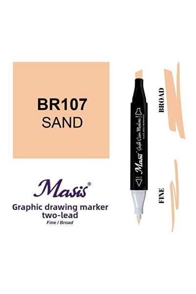 Masis قلم رسم جرافيك 107 ساند ماركر - طرف مزدوج