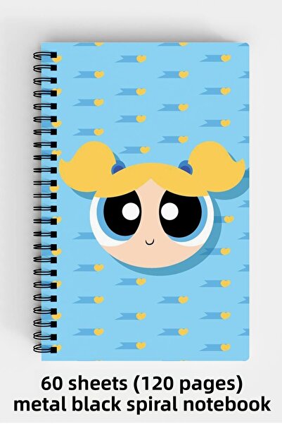 Anime Marketi دفتر Powerpuff Girls Bubbles Design A5 ذو الغلاف الصلب الحلزوني...