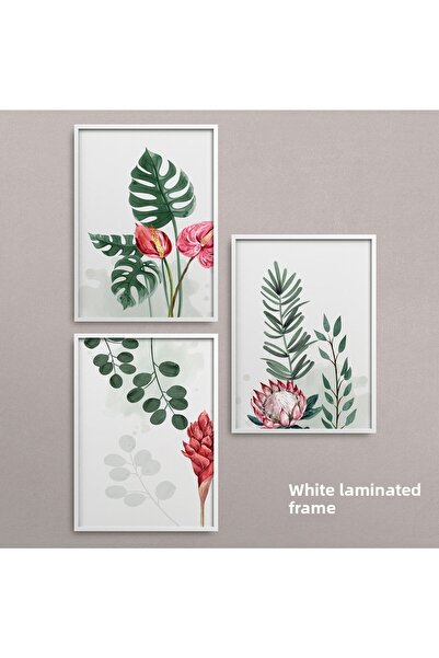 HOMEPACK Set cadru laminat alb 3 piese Pictură Hpn061