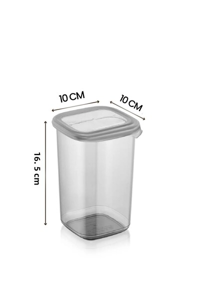 Kitchen Life Set of 9 Square Food Storage Containers with Labels 1200 ml - Organizer Jar with Hard Lid