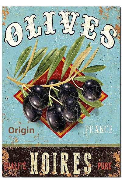 Cakatablo Ξύλινος πίνακας με εικόνα αφίσας μαύρης ελιάς (μέγεθος 25x35 εκ.)