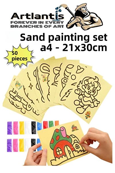 Artlantis Set de pictură cu nisip 50 bucăți 20x30 cm Dimensiune A4 Dimensiune...
