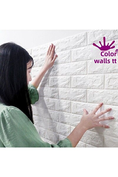 Renkli Duvarlar Autocolant ștergabil Pastă Autocolant Adeziv Tapet Panou 3d Caramida Model Alb
