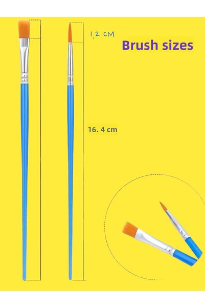 sharp&art Painting Brush Set - 4 2 Thin 2 Thick Brushes, for Watercolor, Acrylic Painting