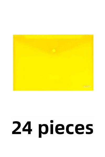 Noki 24 قطعة من ظرف ملف A4 الشفاف مع مشبك تثبيت أصفر