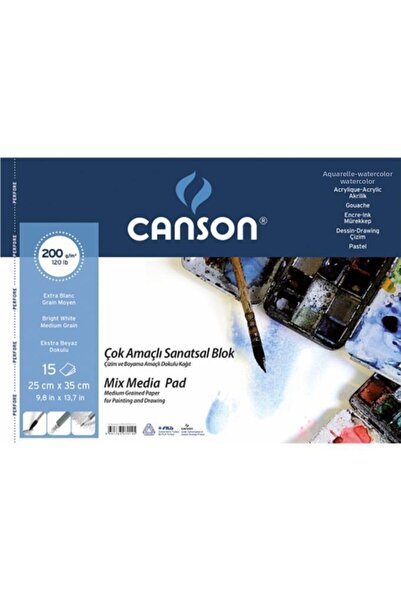 Canson 15 Sheets 25x35 Spiral 200 gr Drawing Book 200350