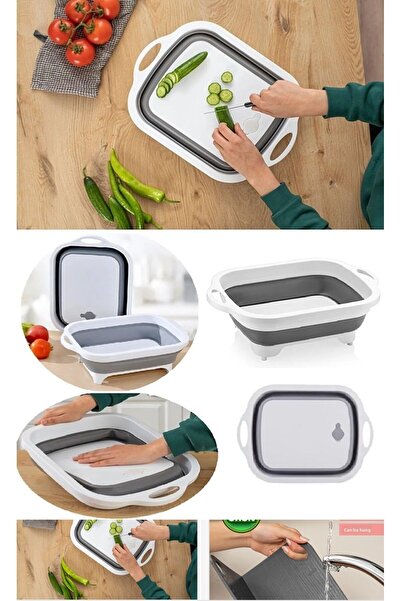 Home Foldable Board with Strainer - Battery Cutting Board
