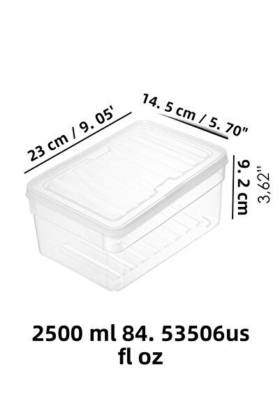 Meleni Home Set of 2 Deep Microwave Compatible 2500ml Food Storage Containers, Transparent Lid and Organizer
